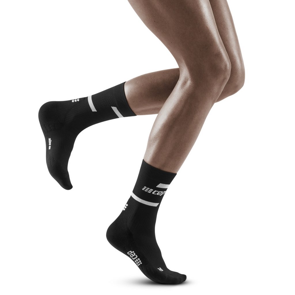 CEP Women's The Run Compression Mid Cut Socks 4.0, Black