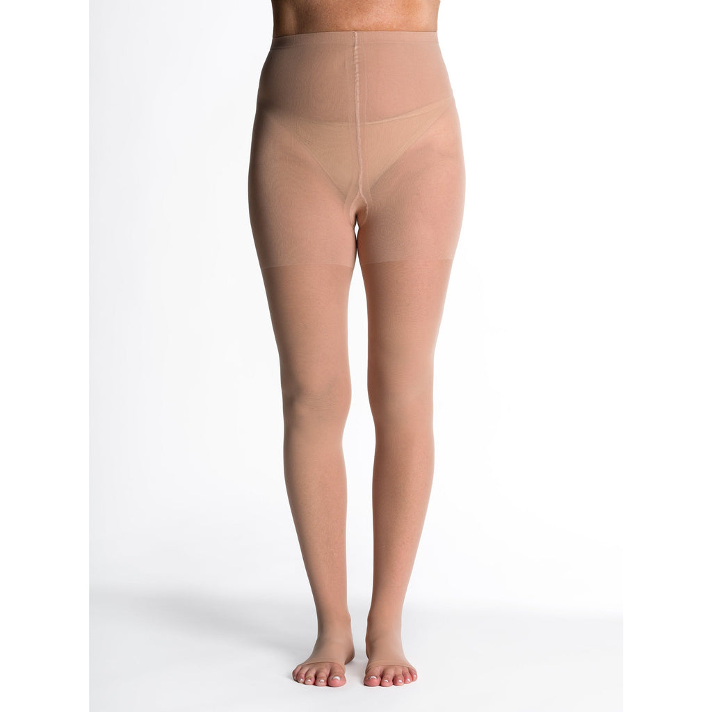 Sigvaris Sheer Pantyhose, Open Toe, Toasted Almond