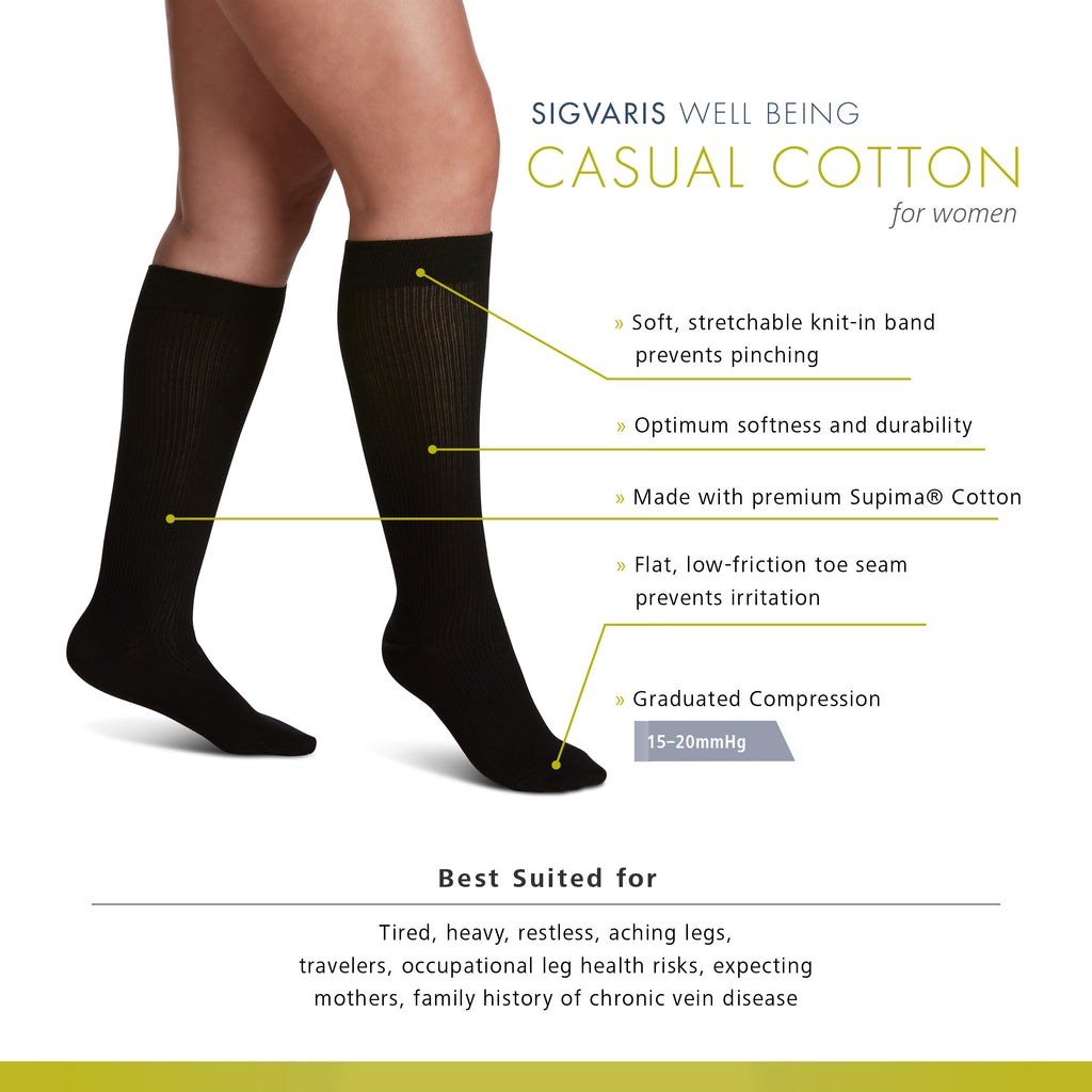 Sigvaris Women's Casual Cotton Features