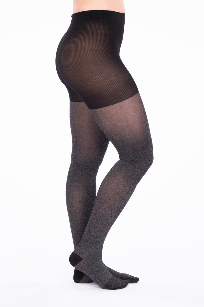 RejuvaWear® Heather Tights, Charcoal - Side View