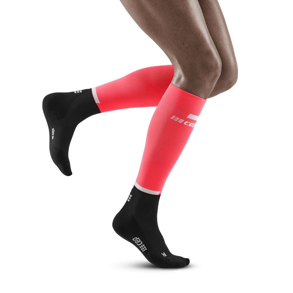 CEP Women's The Run Compression Tall Socks 4.0, Pink/Black
