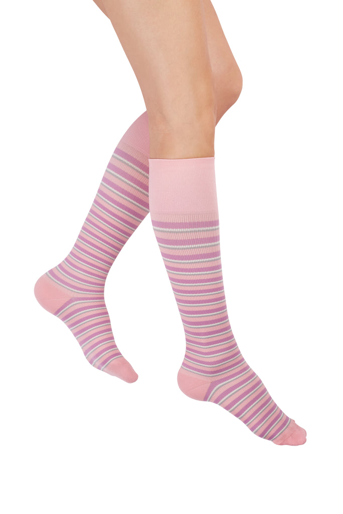 Rejuva® Stripe Knee High, Pink/Purple