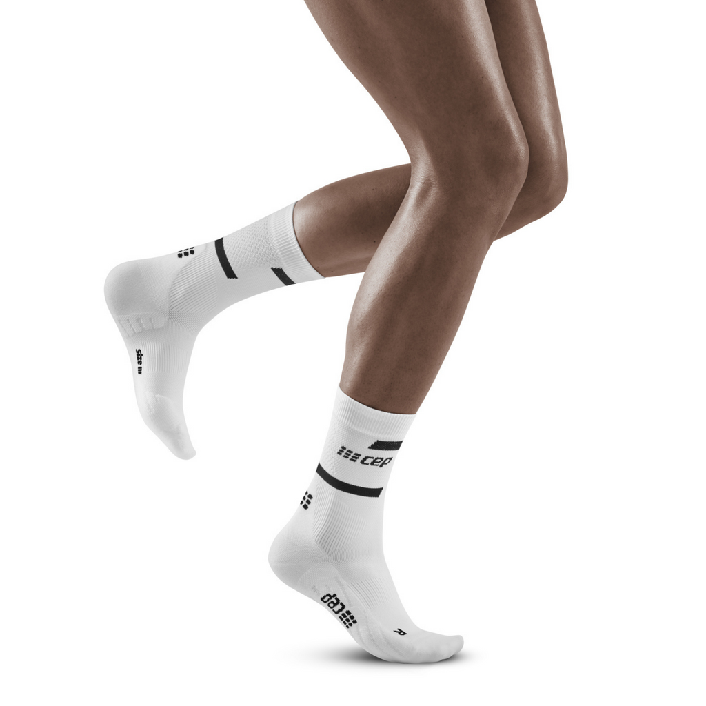 CEP Women's The Run Compression Mid Cut Socks 4.0, White
