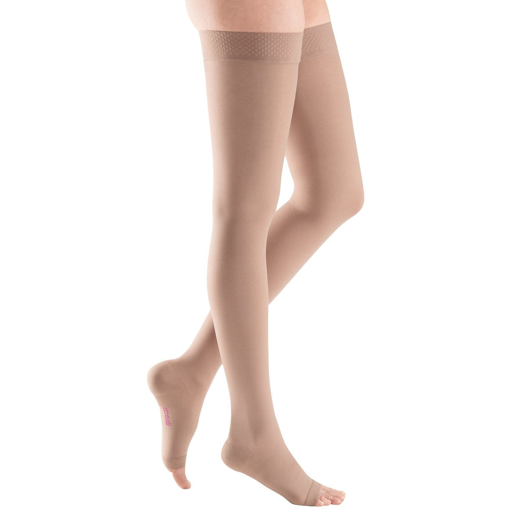 Mediven Plus Thigh High, Open Toe w/ Silicone Top Band