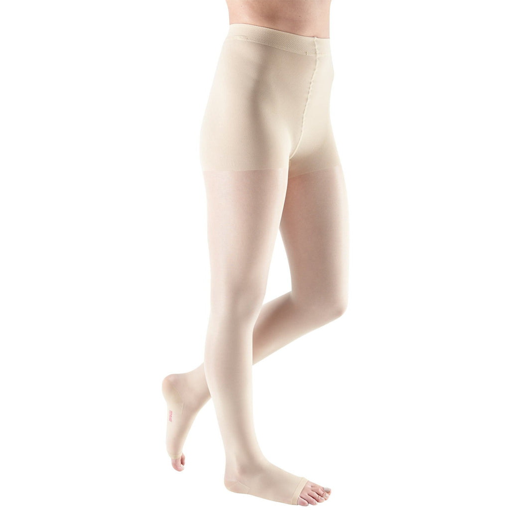 Mediven Sheer & Soft Women's Pantyhose, Open Toe, Wheat